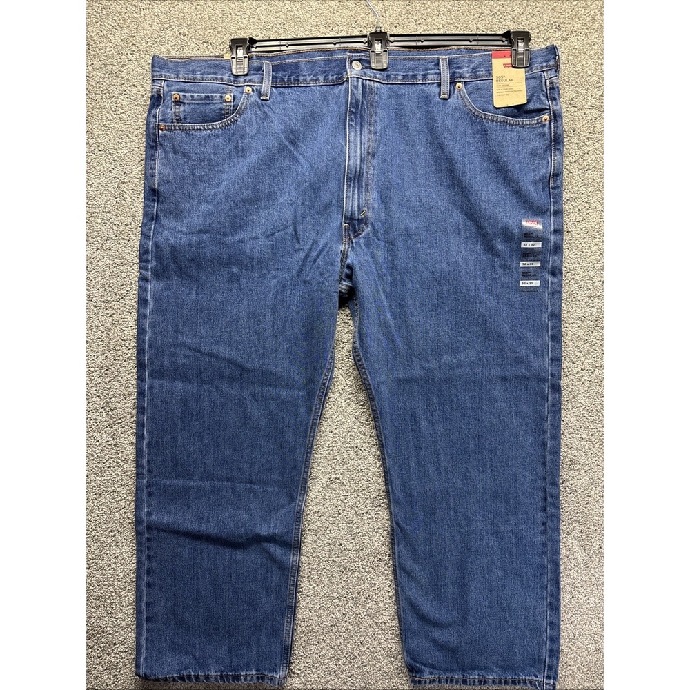 Levi 505 Big & Tall Straight Fit Denim‎ Blue Jeans Size 52 X 30 NWT
